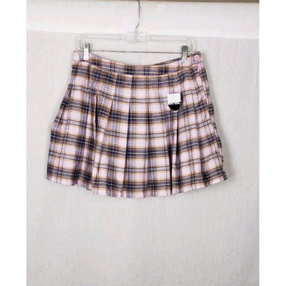 FOREVER 21 Dresses & Skirts - Forever 21 Skirt XL Micro Mini Pleat Pink Plaid School Girlie Clueless Retro 90s